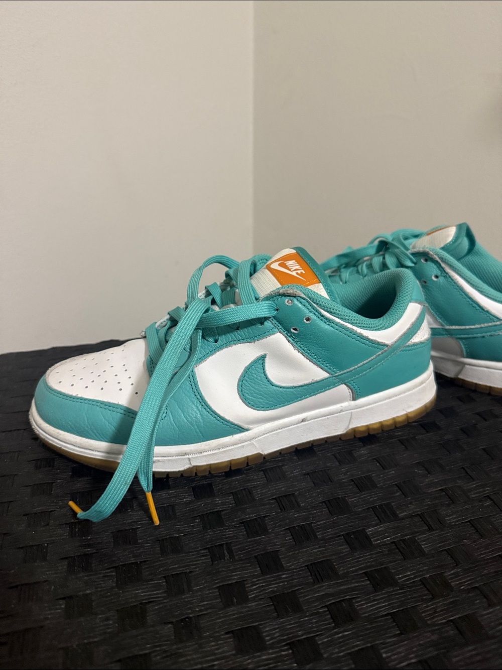 Nike Low-Top Sneakers in Teal, White and Orange Accent